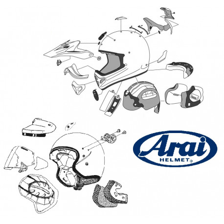 Plaques pivot ARAI Super AdSis J (LRS) Groove pour casque Rebel 