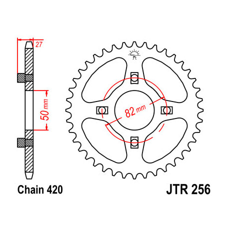 Couronne JT SPROCKETS 43 dents acier pas 420 type 256 Honda