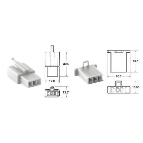 Jeu de connectiques 3 voies 110 ML BIHR type origine Ø0,5mm²/0,85mm² - 5 jeux complets 