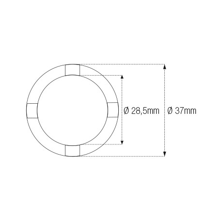 Douille à créneaux JMP pour bras oscillant/chassis Øint.28,5mm/Øext.37mm 4 crans Kawasaki