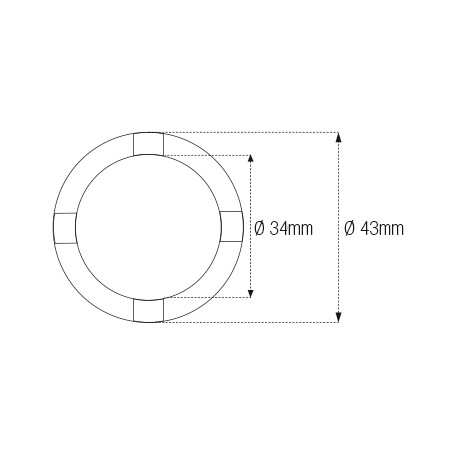 Douille à créneaux JMP pour bras oscillant/chassis Øint.34mm/Øext.43mm 4 crans Kawasaki