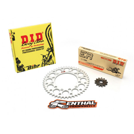 Kit chaine D.I.D/RENTHAL 520 type ERT2 (couronne Ultra-light anti-boue) HONDA CRF250R