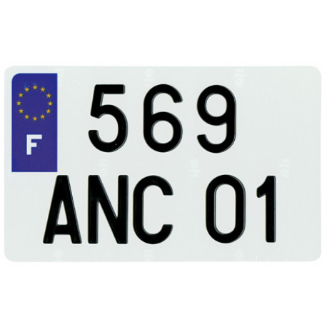 10 fonds de plaque PRO PLAQUES blanc 210x130 Logo F uniquement