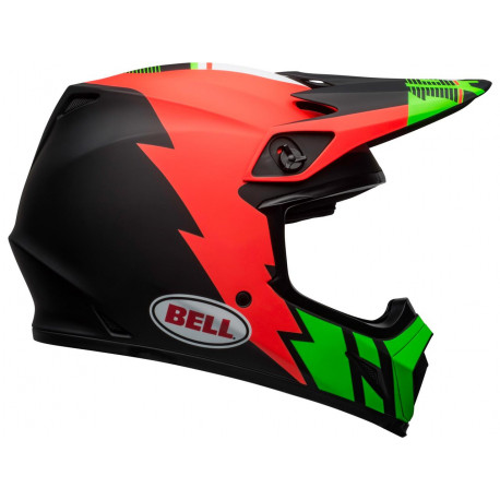 Casque BELL MX-9 Mips Strike Matte Infrared/Green/Black taille XS