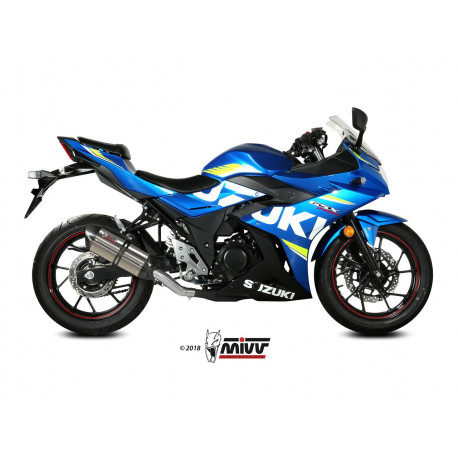 Silencieux MIVV Suono Black inox/casquette carbone Suzuki GSX-R250