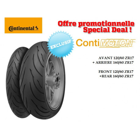 Train de pneus Sport-Touring CONTINENTAL ContiMotion (120/60 ZR 17 + 160/60 ZR 17)