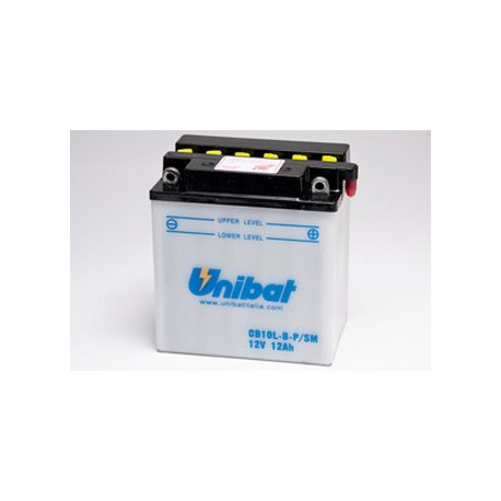 Batterie Unibat CB10L-BP (CB10L-B2) - Livrée avec flacons d'acide