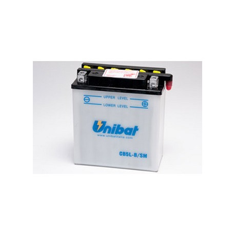 Batterie Unibat CB5L-B - Livrée avec flacons d'acide séparé.